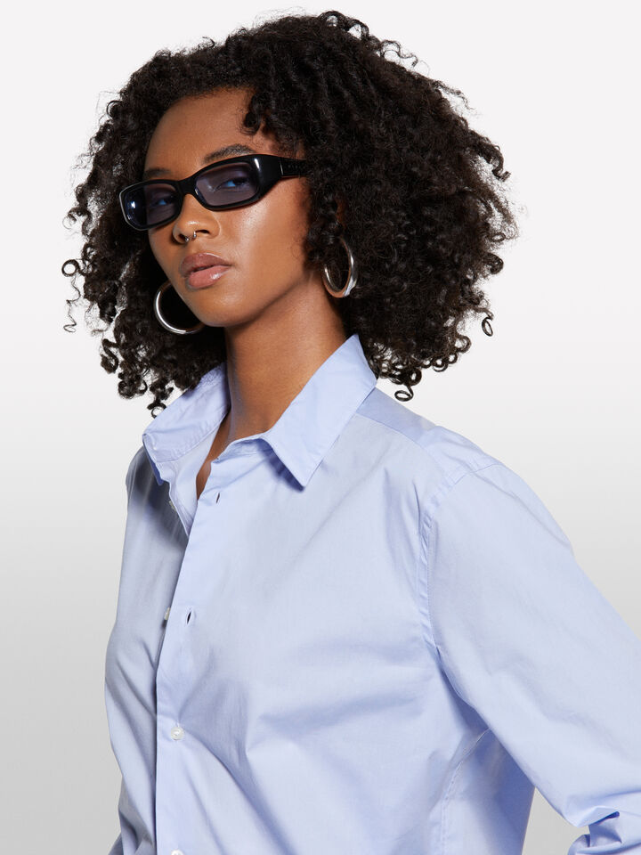 Light blue slim fit shirt - women's shirts - Light Blue | Sisley image number 4